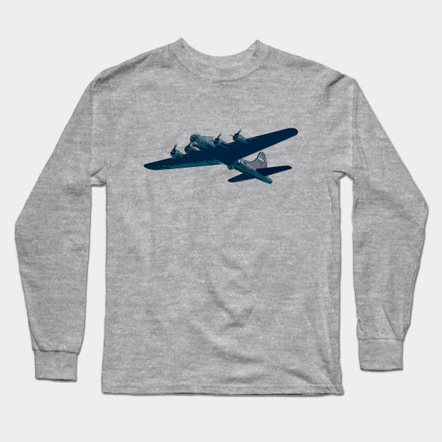 B-17 Bomber Airplane Long Sleeve T-Shirt by media319